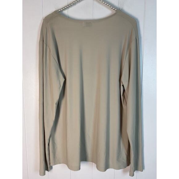 Sympli Tan V Neck Long Sleeve Blouse Size 14 - Picture 5 of 6